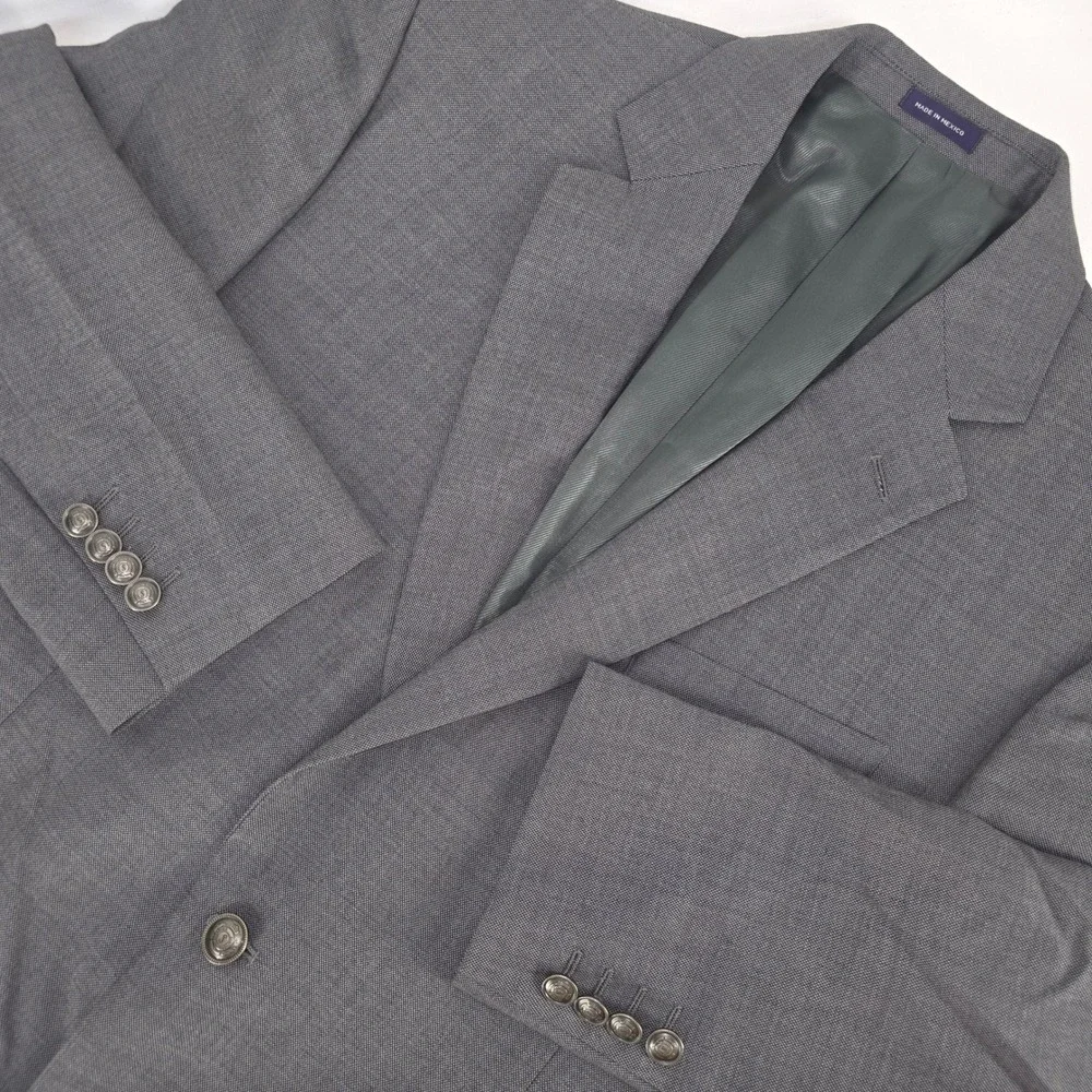 Stafford Mens 42R 100%‎ Wool Gray Crosshatch Sport Coat Blazer Jacket Corpcore